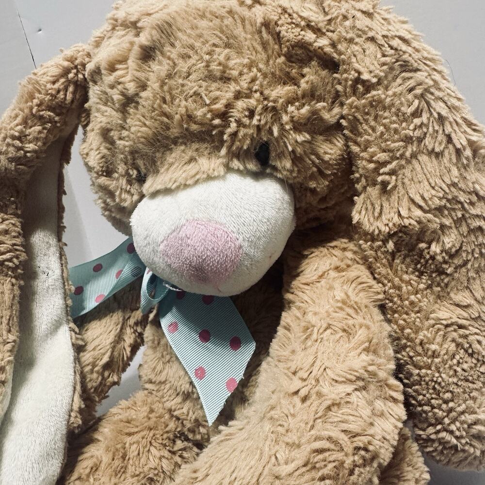 Animal Adventure BUNNY RABBIT w/Green Ribbon Plush Easter Stuffed Toy 17" 2017 - Picture 2 of 5